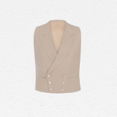 Huntsman Sand Wool Double Breasted Morning Vest