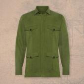 Budd Shirts Linen Button Cuff Safari Shirt