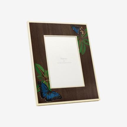 Asprey Butterfly Marquetry Wood Frame