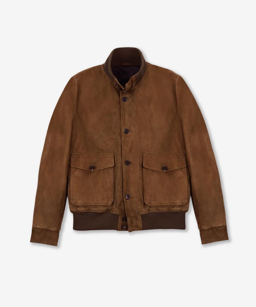 Montedoro Suede Bomber Jacket