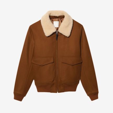 Sandro Wool-Blend Aviator Jacket