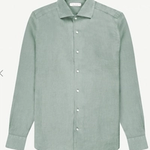 Luca Faloni Sage Green Portofino linen shirt