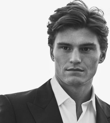 Oliver Cheshire shot by Adam Fussell for Gentleman's Journal black and white