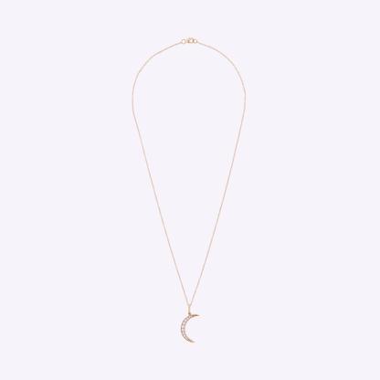 Andrea Fohrman Rose Gold White Diamond Luna Necklace