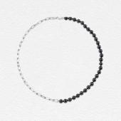 Black Freshwater Pearl & Chain Blake Necklace