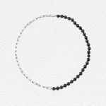 Black Freshwater Pearl & Chain Blake Necklace