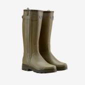Le Chameau chasseur leather-lined wellington boot in iconic green