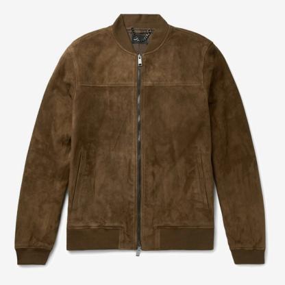 Club Monaco Suede Bomber Jacket