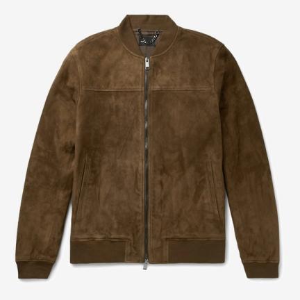 Club Monaco Suede Bomber Jacket