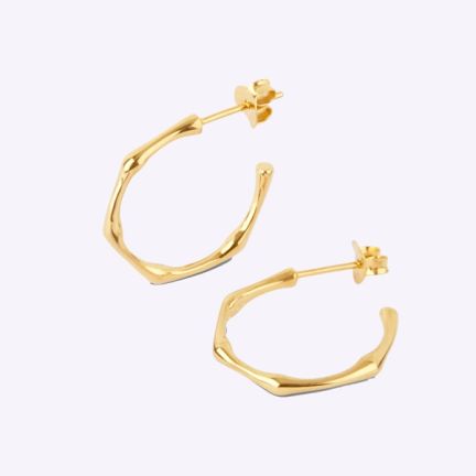 Dinny Hall Gold-Plated Bamboo Small Hoop Earrings
