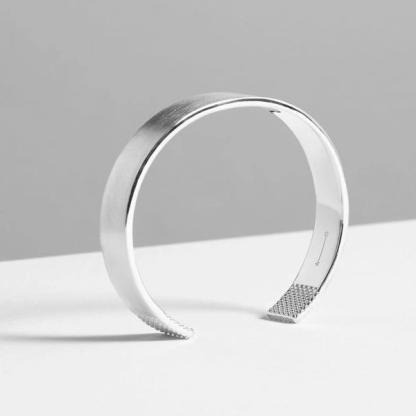 10mm Silver Grid Cuff