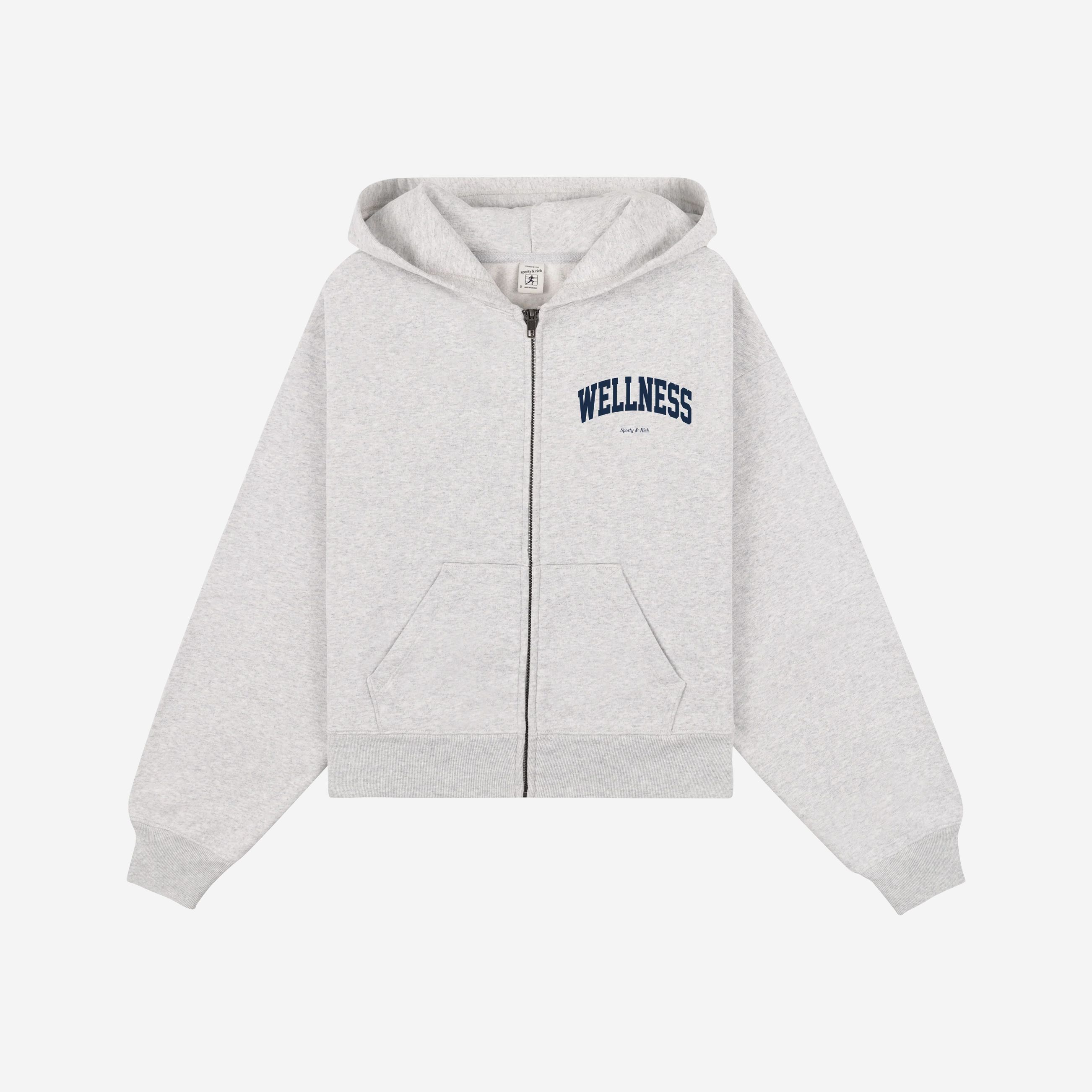 Sporty & Rich Wellness Ivy Cropped Zip Hoodie