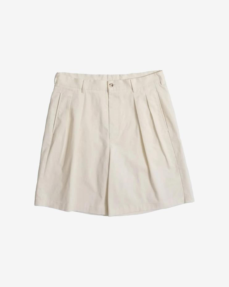 Double-Pleated Chino Shorts