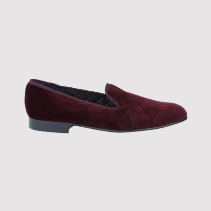 Ede & Ravenscroft Aubergine Velvet Slippers