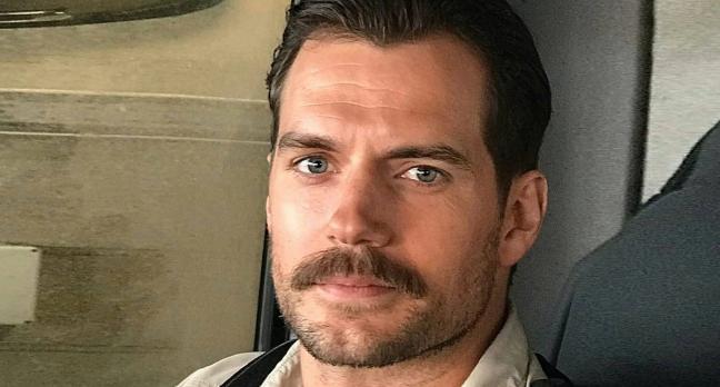 henry cavill with a moustache