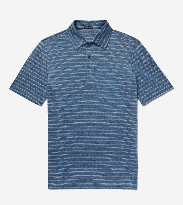 Rubinacci Striped Slub-Linen Polo Shirt
