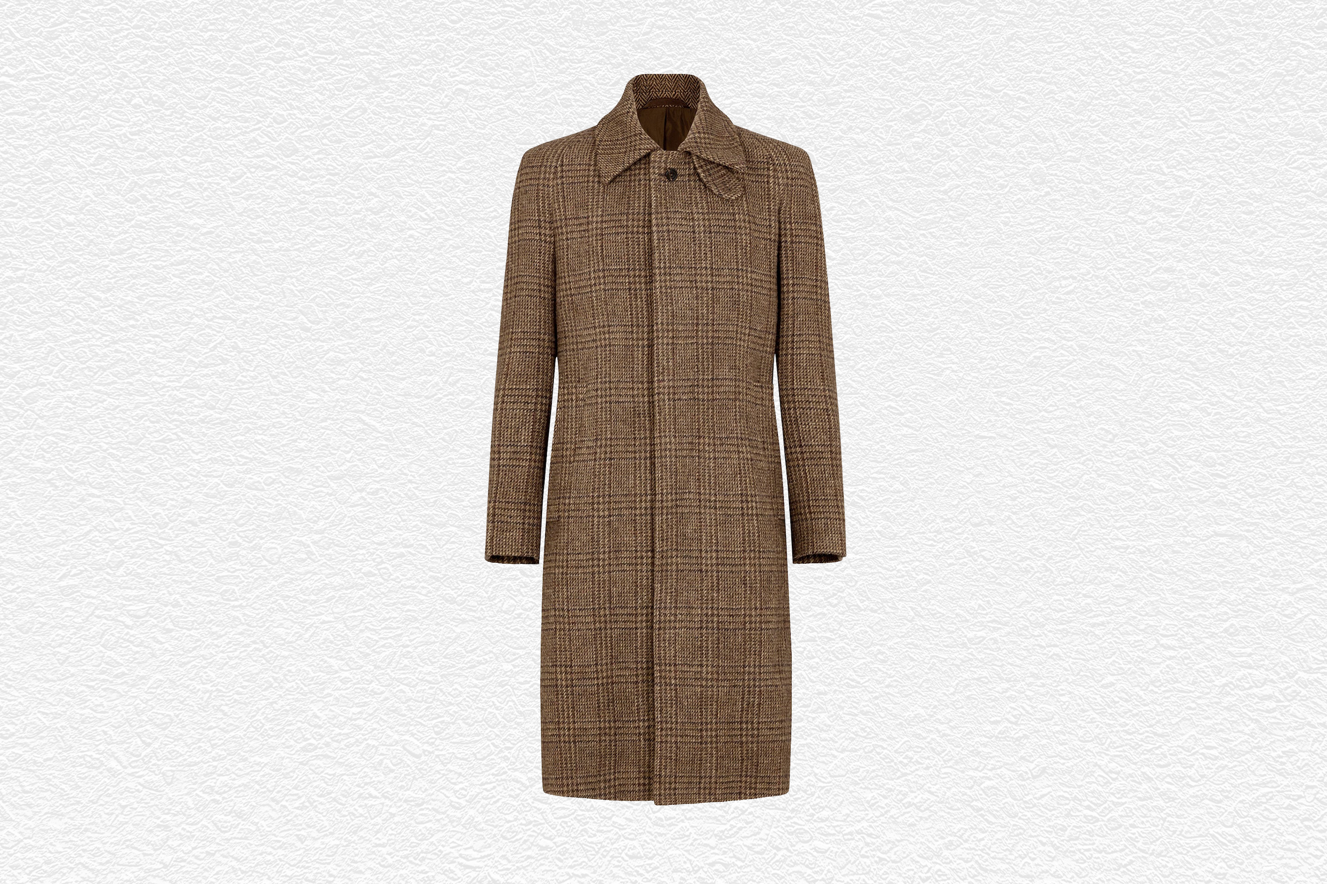 Brown Tweed Balmacaan Overcoat