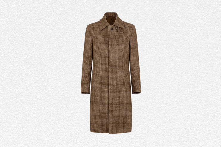 Brown Tweed Balmacaan Overcoat