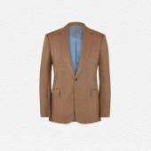 Huntsman Tan Linen Herringbone Jacket