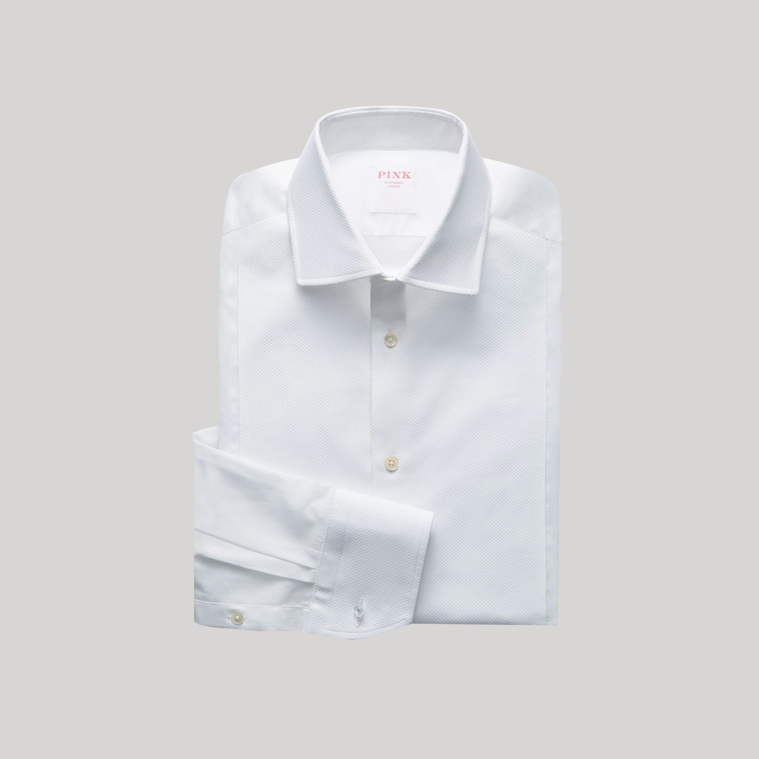 Pink Bib Voile Single Cuff Shirt