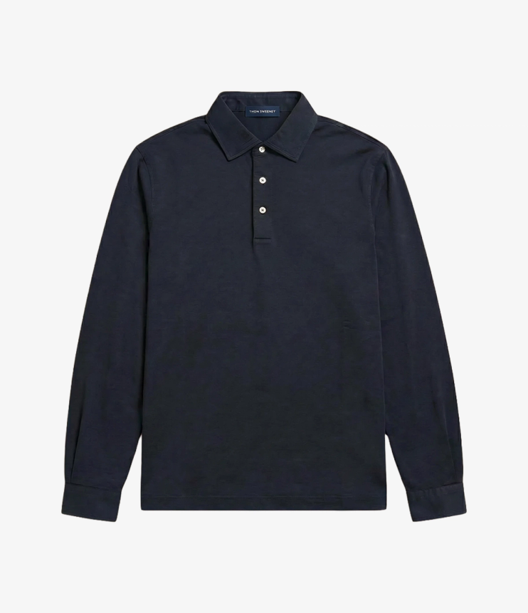 Cotton Long Sleeve Polo Shirt