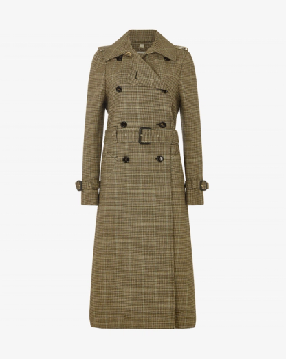 Trenchcoat mit Puppytooth-Muster