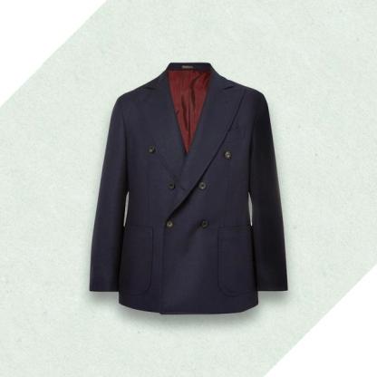 Rubinacci Navy Double-Breasted Blazer