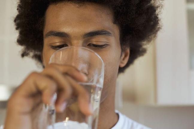 Man drinking water