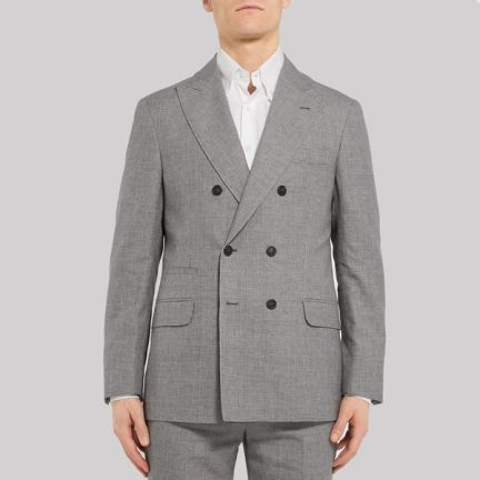 Brunello Cucinelli Grey Double-Breasted Suit