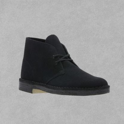 Clark’s Desert Boots in Black Suede