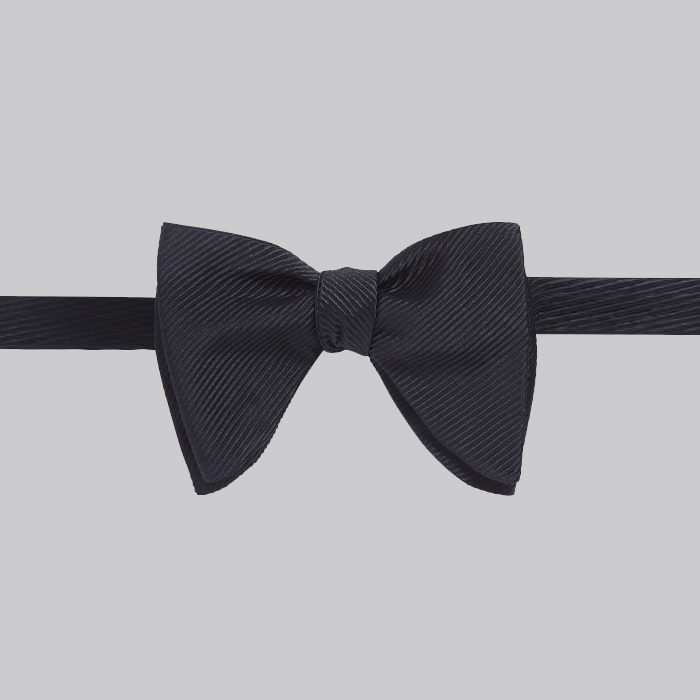 Black Silk Mogador Pistol Bow Tie