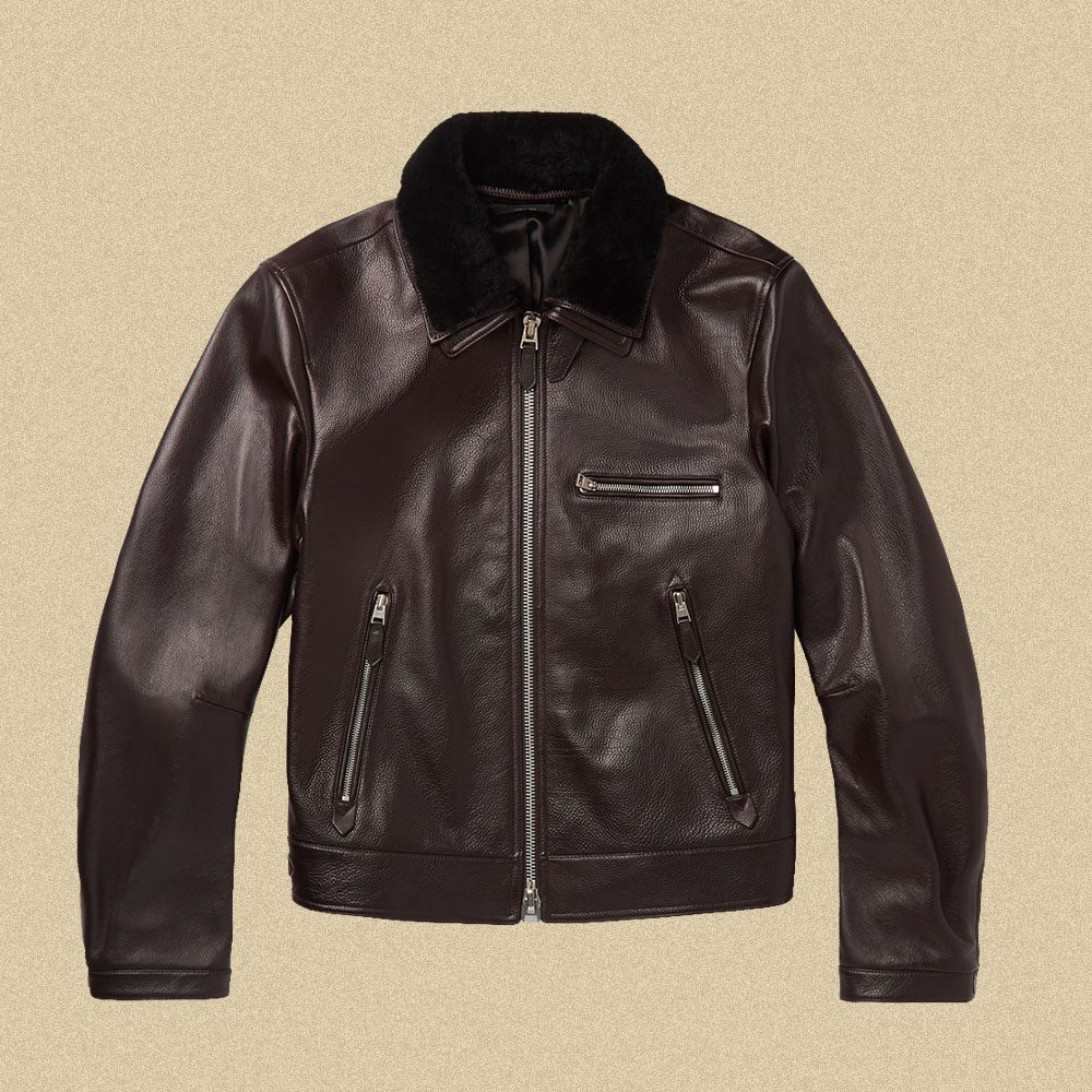 Tom Ford Shearling-Trimmed Leather Jacket