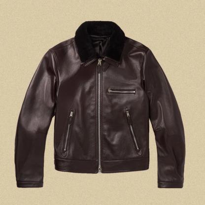Tom Ford Shearling-Trimmed Leather Jacket