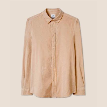 Paul Smith Men's Tailored-Fit Beige Corduroy Shirt