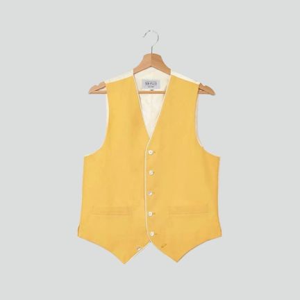 Sir Plus Yellow Single Breasted Waistcoat