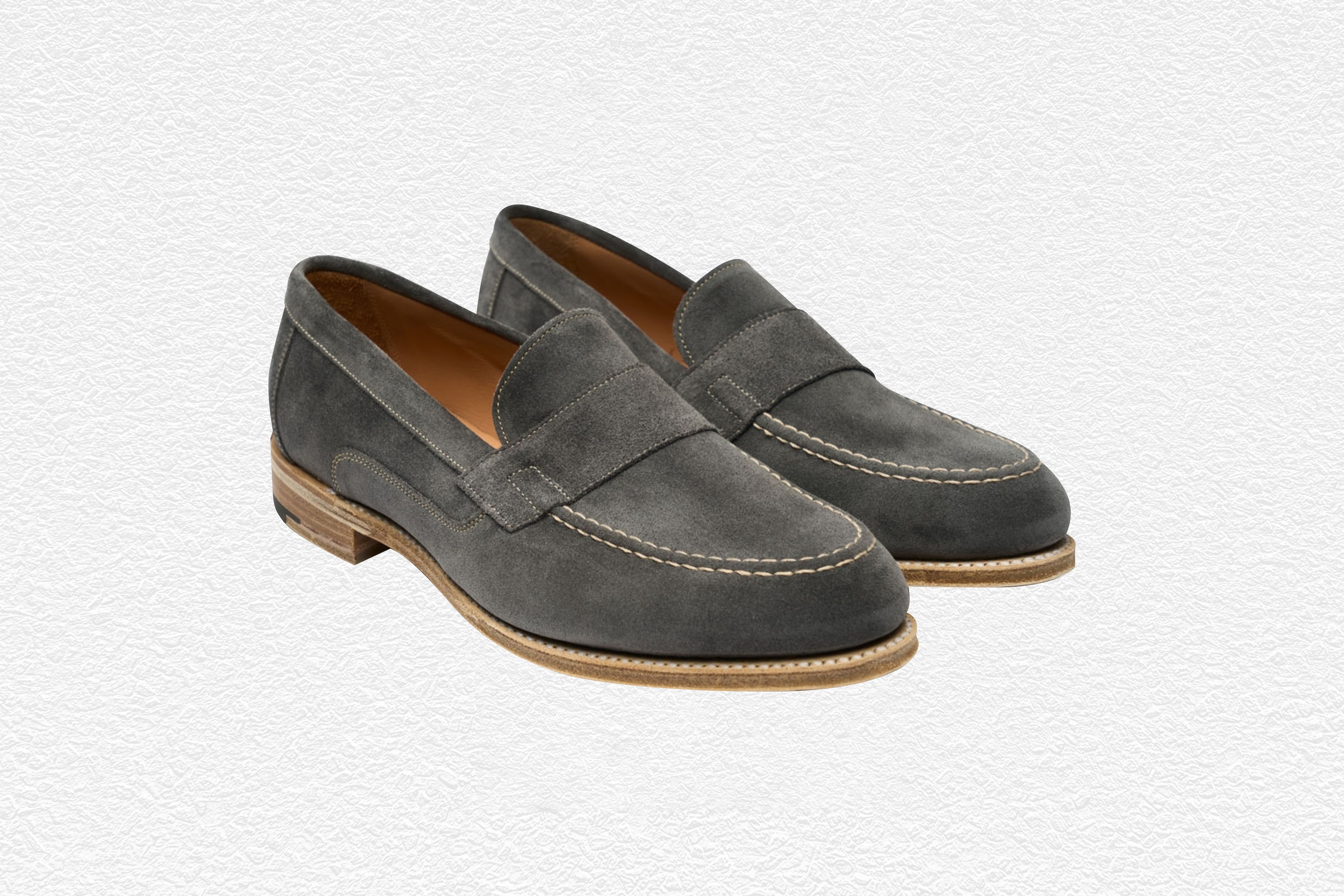 Strand EF Saddle Loafer in Ash Suede