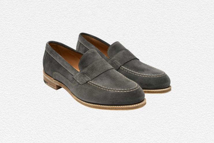 Strand EF Saddle Loafer in Ash Suede