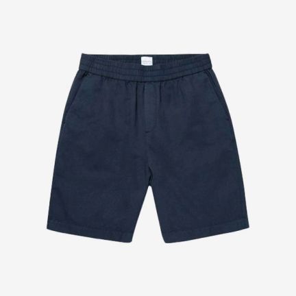 Navy Linen Drawstring Shorts