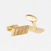 Gold Metallic and Mother of Pearl 'Stripe' Cufflinks
