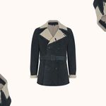 Gieves and Hawkes Navy Shearling Peacoat