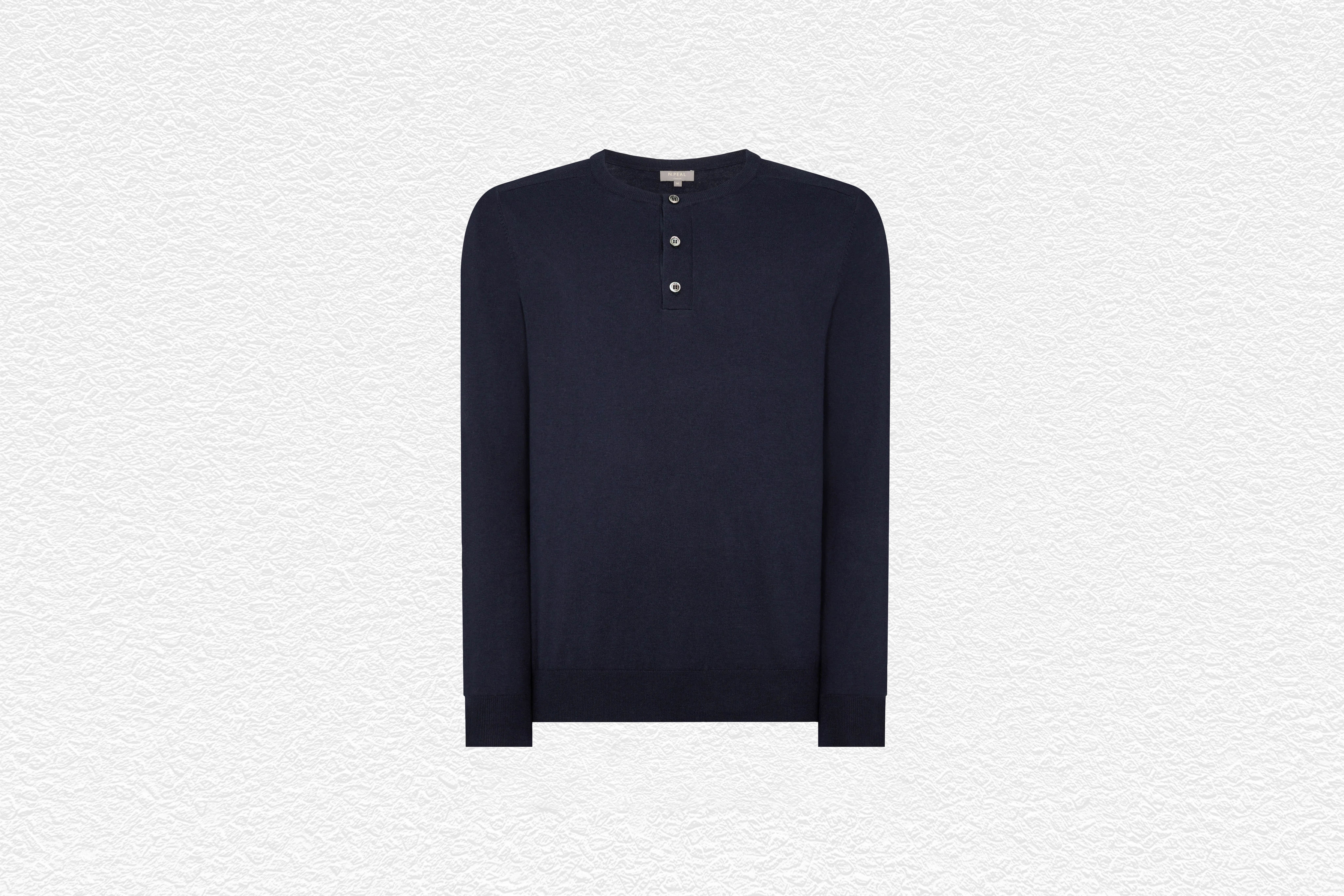 Round Neck Cotton Cashmere Henley