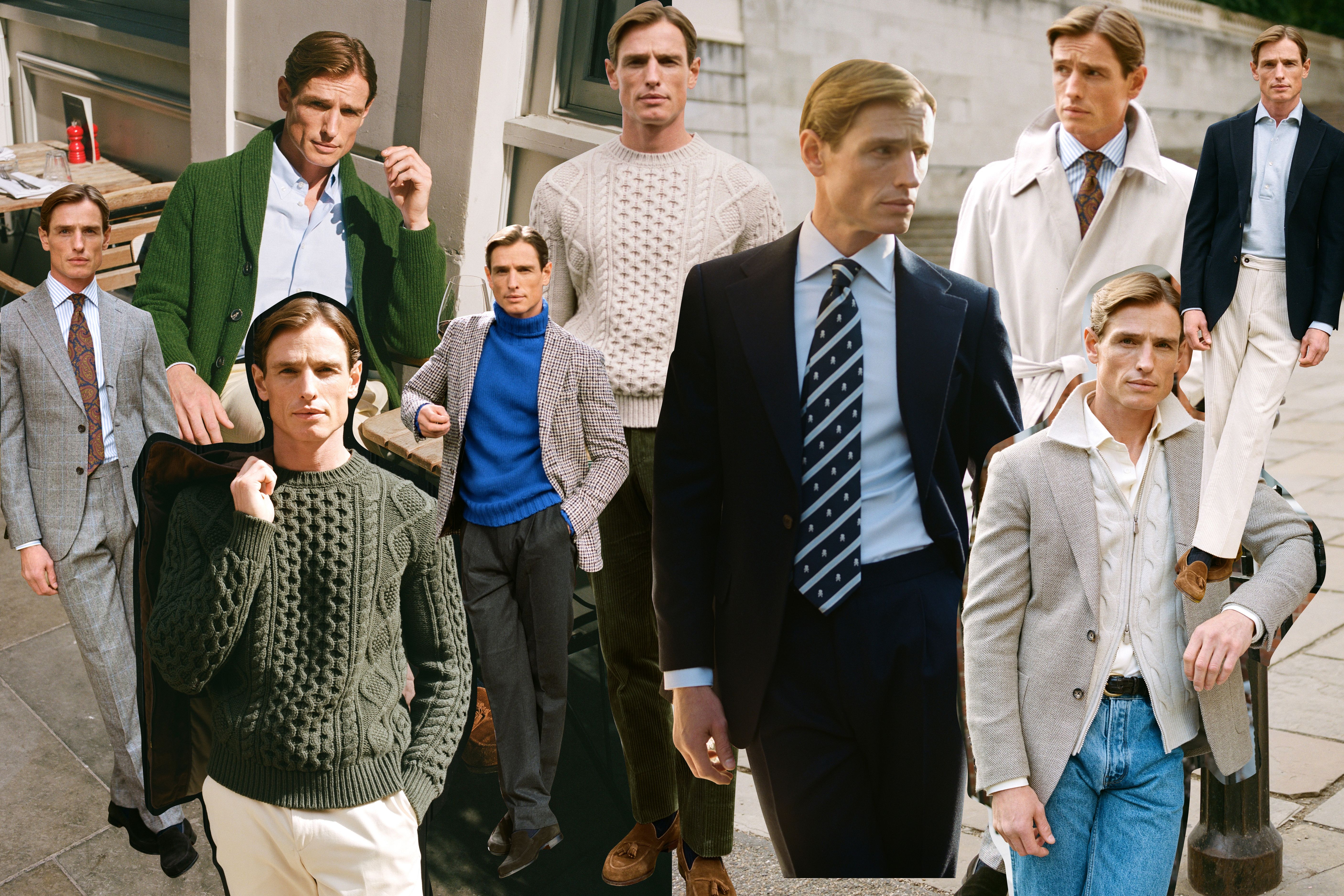 New & Lingwood autumn tailoring, knitwear and outerwear