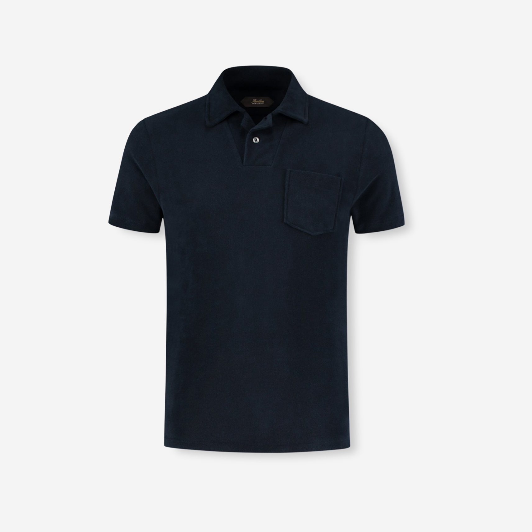 Aurelien Navy Terry Towelling Polo Shirt