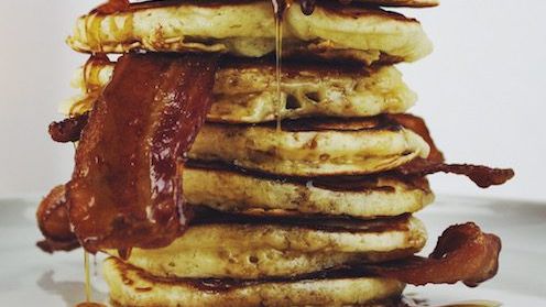A gentleman’s guide to: Buttermilk Bacon Pancakes with Bourbon-Maple Syrup
