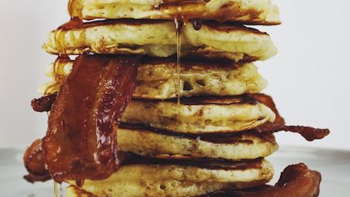A gentleman’s guide to: Buttermilk Bacon Pancakes with Bourbon-Maple Syrup