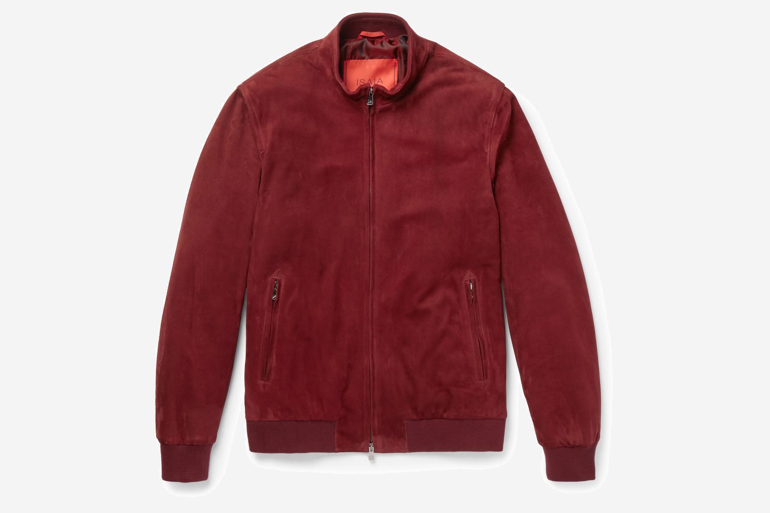 Red suede bomber on sale jacket