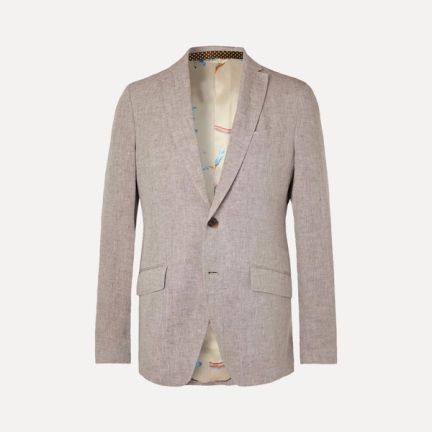Etro Beige Slim-Fit Linen Suit