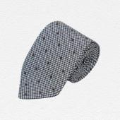 Huntsman Houndstooth Spot Silk Tie