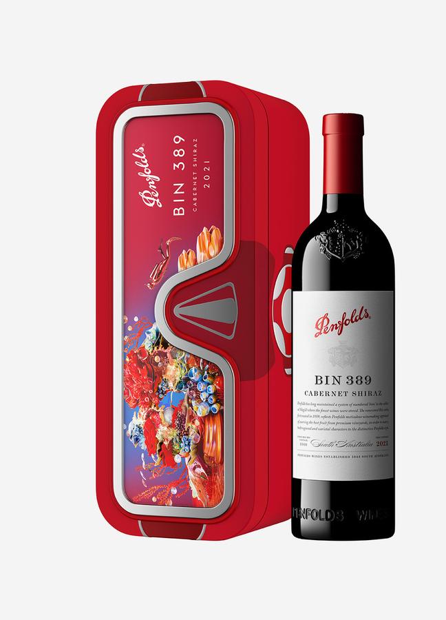 Penfolds Bin 389 Cabernet Shiraz next to it's box