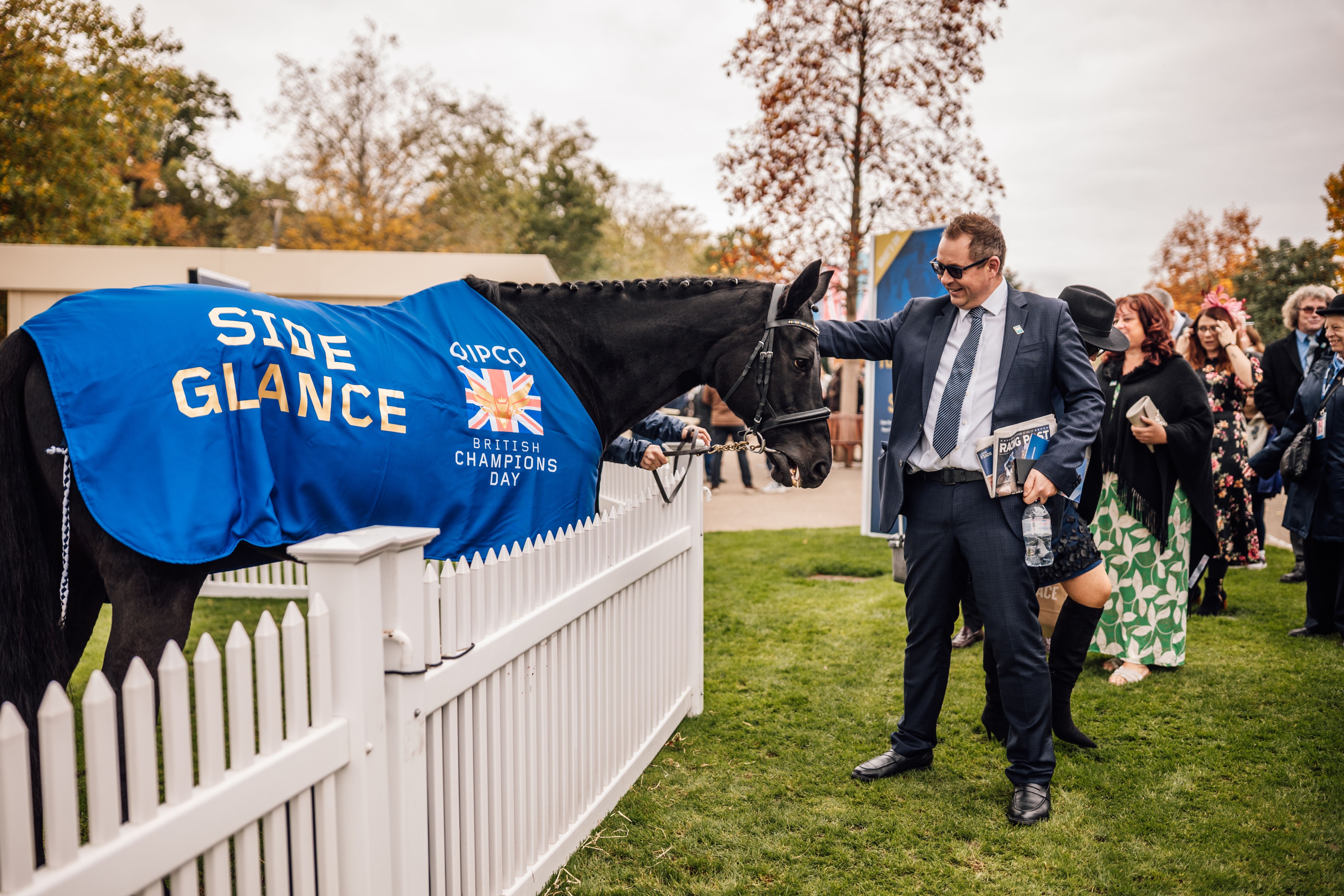 Side Glance meeting racegoers beside the Ascot parade ring